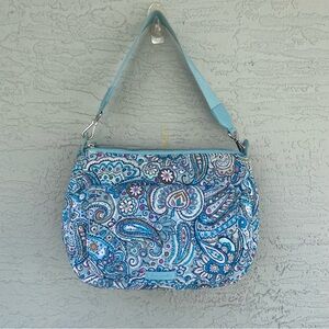Vera Bradley Paisley Crossbody Bag Blue Turquoise Pink Adjustable Strap